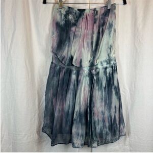 Gypsy 05 100% silk tie dye strapless mini dress breathable comfy